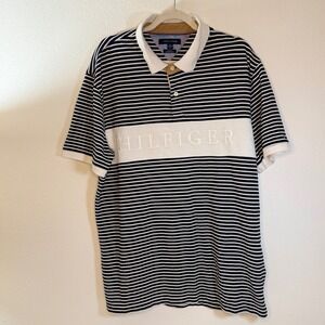 Tommy Hilfiger Mens Striped Polo Shirt Short Sleeve Logo Casual‎ Size XXL